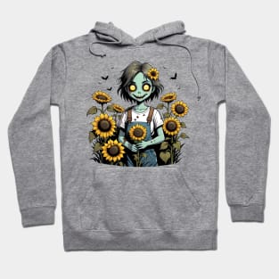 Cute Zombie in Sunflowers Hoodie